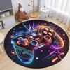 Gamepad HD Print Round Area Rug–Soft Carpet for Living Room or Bedroom–Non-Slip Floor Mat, Gamer Room Decor,Video Game Gift Idea