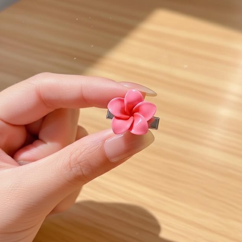 10PCS Hawaii Mini Flower Hair Clips Colorful Versatile Sweet Hairpins Fashion Accessory for Party Wear