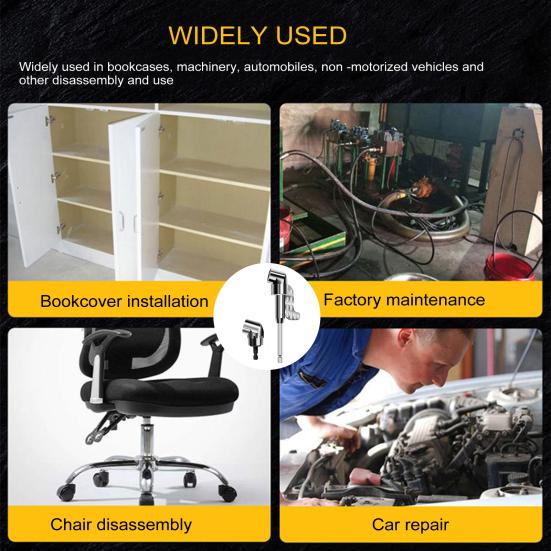 Угловой адаптер для электрической дрели, насадка для сверлильного станка с резьбой 105 градусов, 1/4, 3/8, 1/2 дюйма, с поворотным на 360 градусов комплектом торцевых ключей.