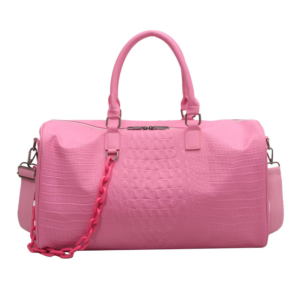 Stylish Travel Bag for Women Large Capacity Tote Carry On Luggage, Premium Faux Leather Sport Gym Bag