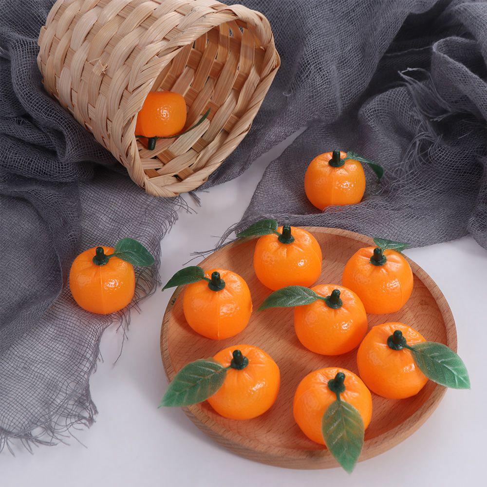 10pcs Gift Mini Artificial Plastic Orange Handicrafts Funny Simulation Orange Realistic Fake Fruits Garden Decoration