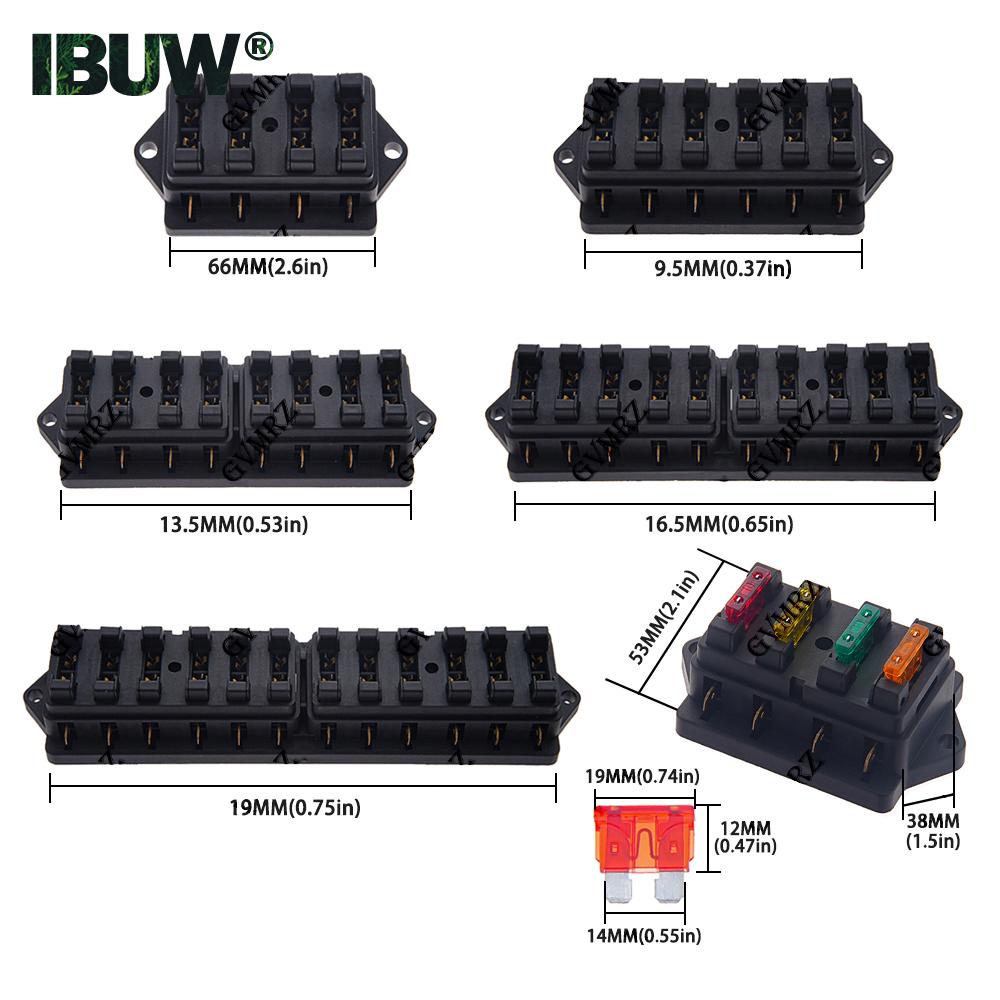 4/6/8/12 Way Car Fuse Holder Car Fuse Box Car Truck Auto Blade Fuse Box with Fuses for 12V 24V ATO Standard Circuit 20A/30A/40A Fuses4