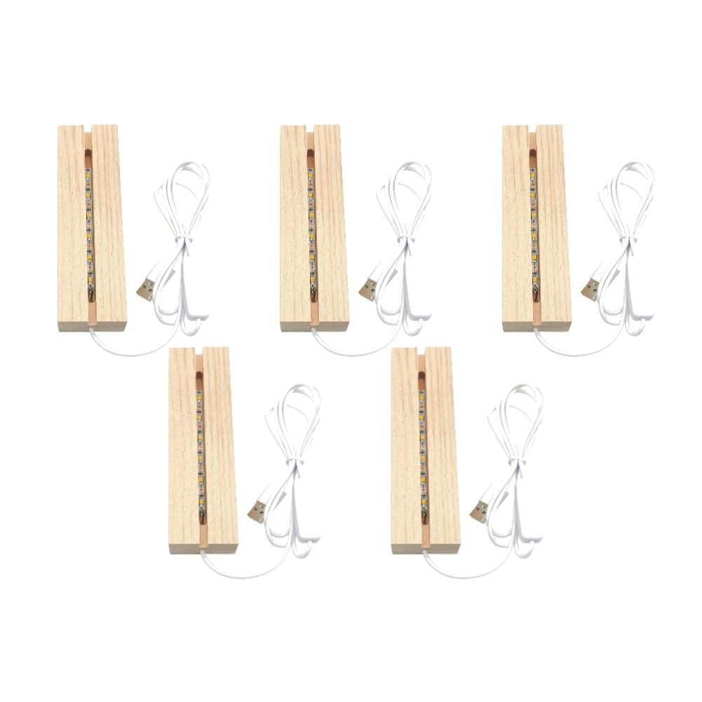 1-5 шт. Основа для дисплея с подсветкой Деревянная настольная декоративная основа для подсветки Ночник Акриловая световая пластина Подставка для дисплея Лампа Художественное украшение