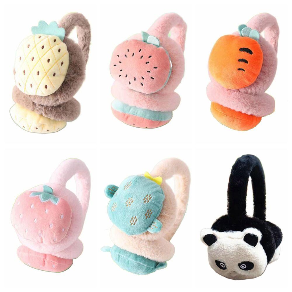 Multicolor Panda Earmuffs Unisex Cartoon Fruit Ear Muff Creative Kids Ear Muffs
