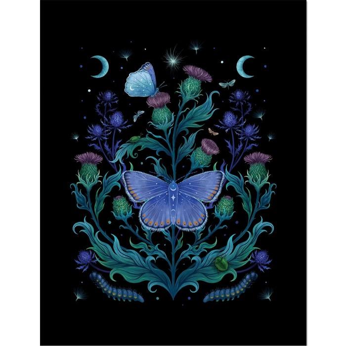 Эпизодический рисунок Чертополох Дом Постер в раме