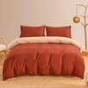 Fashion Household Solid Color Double-sided Sanding Bed Sheet Quilt Cover Set of Four.
