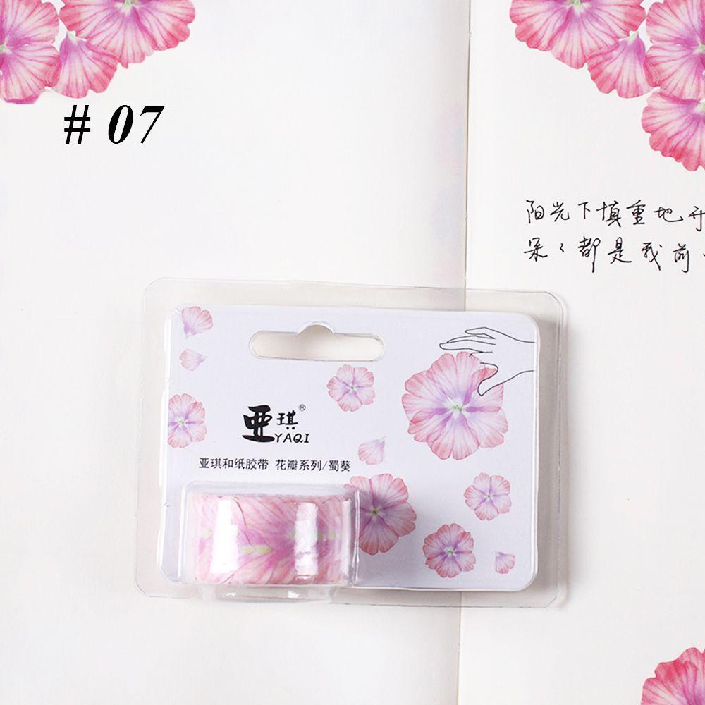200PCS Adhesive Stylish Decorative Flower Petals Tape Masking Tape Sticky Paper Scrapbooking