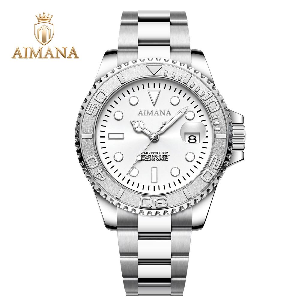 Luxury Men's Sport Quartz Watch Luminous Hands Date Display 30M Waterproof Stainless Steel Wrist Watch