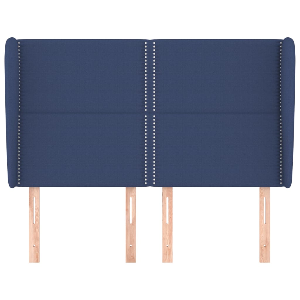 Headboard with Wingback Blue 147 x 23 x 118 128 cm Fabric