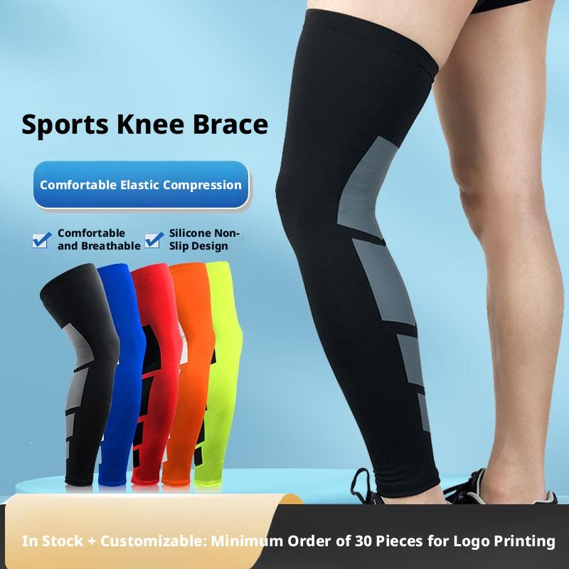 Full Length Compression Leg Sleeves High Stretch Breathable Polyester Men Women Running Basketball Cycling OEM