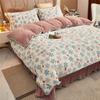 Light luxury high-end thickened milk fleece four-piece set, winter warm quilt cover, double-sided coral fleece anti-static three-piece set