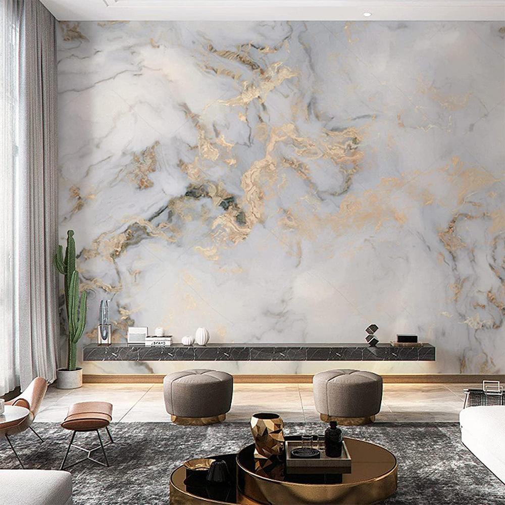 Marble Wallpaper Large 3d Marble Mural Abstract Gold Wall Mural For Living Room Bedroom Wallpaper