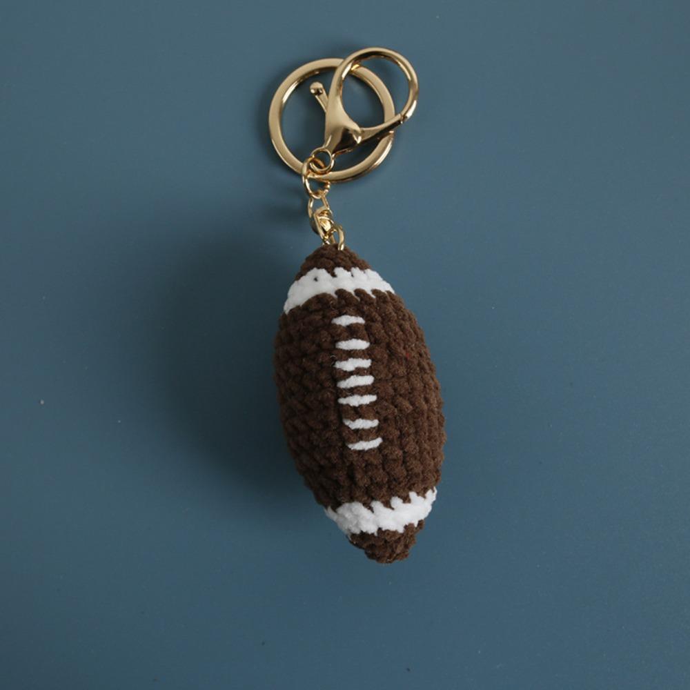 Billiards Rugby Knitting Basketball Keychain Handmaking Sport Ball Pendant Backpack