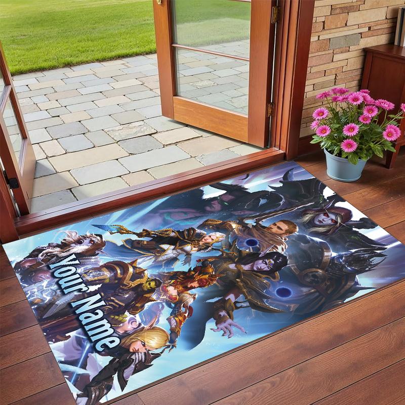 Crystal Velvet Rug Custom Name Text, Soft Non Slip Floor Mat Home DecorWorld of Warcraft