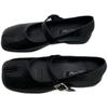 Women Flat Women's Square Toe Retro Single Shoes One Word Buckle Shallow Mouth Mary Jane Shoes Split Toe Shoes Sandals