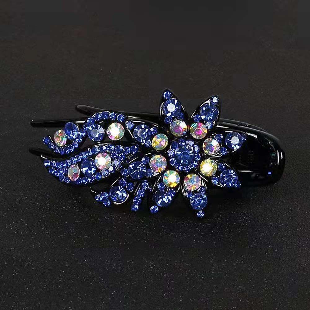 Заколка для волос в стиле ретро с цветком и кристаллами и стразами, женская заколка для волос, зажимы в виде утконоса, заколка для волос в корейском стиле