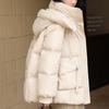 Down Jacket Hooded Women's Winter Short Fashion White Duck Down Coat Plus Size