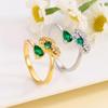 Emerald Zircon Butterfly Ring - High-End Elegant Women's Fashion Jewelry
