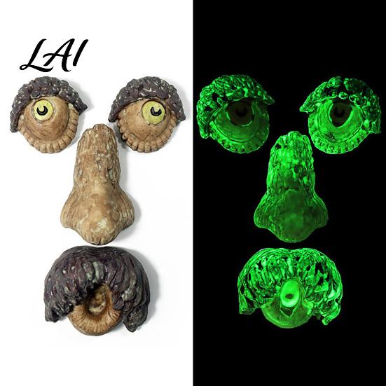 Whimsical Forest Tree Art Glow‑in‑the‑Dark Face Garden Decor Funny Old Man Bark Sculpture Resin Ornament Outdoor Halloween Easter Hugger Yard