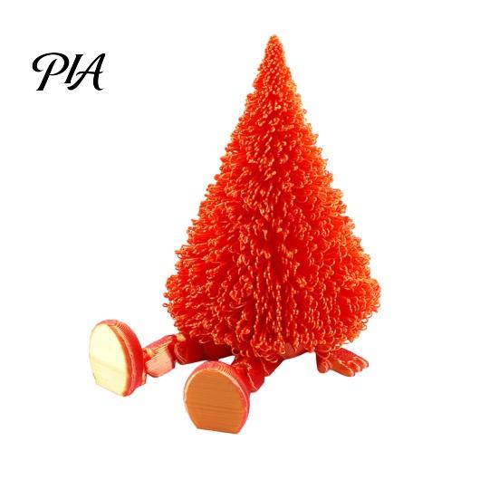 Detailed PLA Christmas Ornaments Tree Figure, Flexible Movable Joints 3D Printed Holiday Desktop Decorations Ornament, Creative Festive Atmosphere