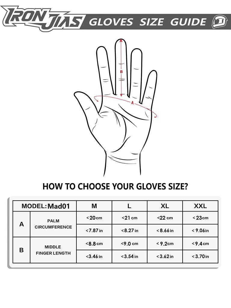 Iron Jia’s Bike Gloves, Motorcycle Gloves, Smartphone-Compatible, Touchscreen-Compatible, Non-Slip, for Summer, Anti-Vibration, Breathable, Durable