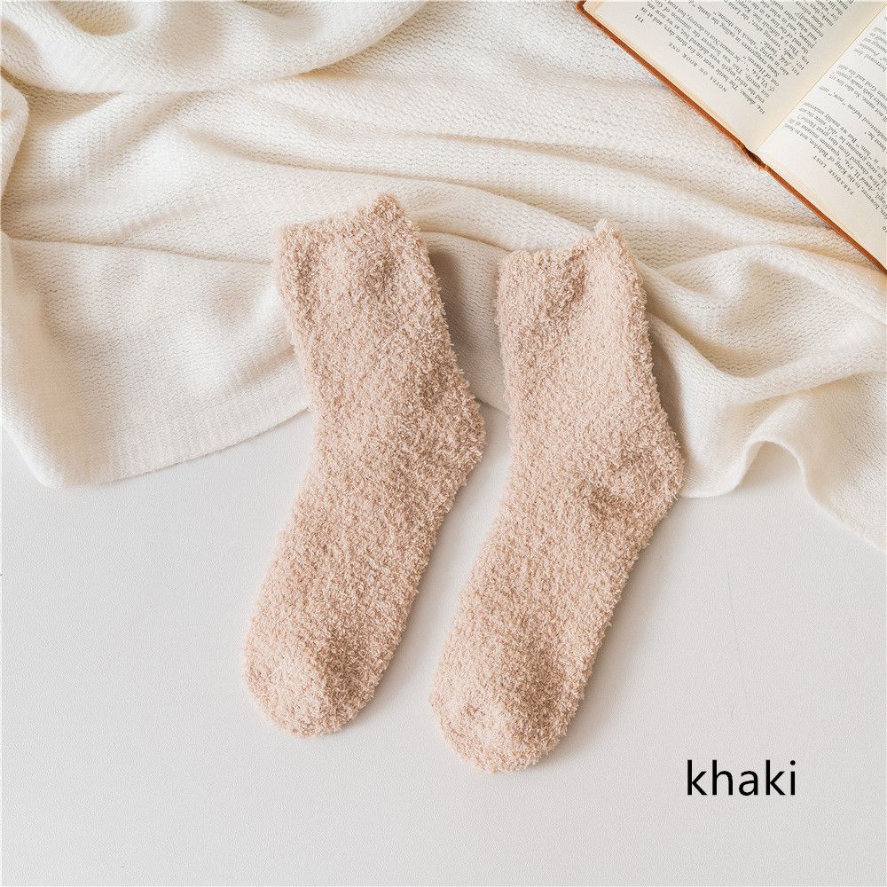 Christmas Gift Winter Warm Breathable Soft Coral Velvet Socks Bed Floor Fluffy Cosy Sleep Socks