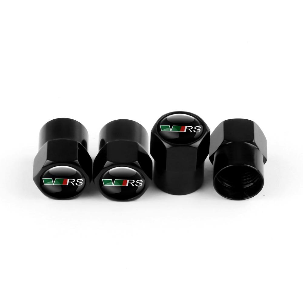 BAUN9 4pcs Car Styling Aluminum Emblem Wheel Tire Valve Stem Air Caps For Skoda Octavia Fabia Rapid Yeti Superb Octavia A5 A7 VRS VII