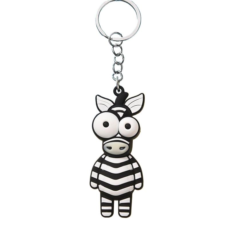 Cartoon Zoo Animals Keychain Resin Doll Couple Key Chain Men's and Women's Jewelry Bag Pendant Children Lovely Keychain