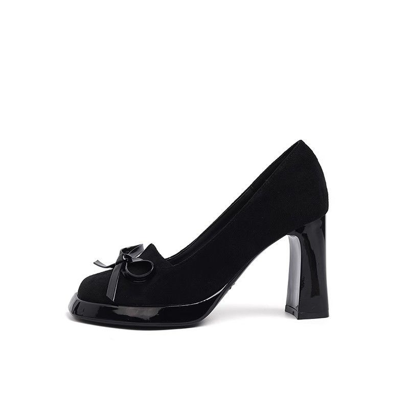 2025 новый ретро-британский стиль банта, иностранный стиль и универсальность, чистое желание для невысоких людей увеличить рост и показать ноги, длинные высокие каблуки