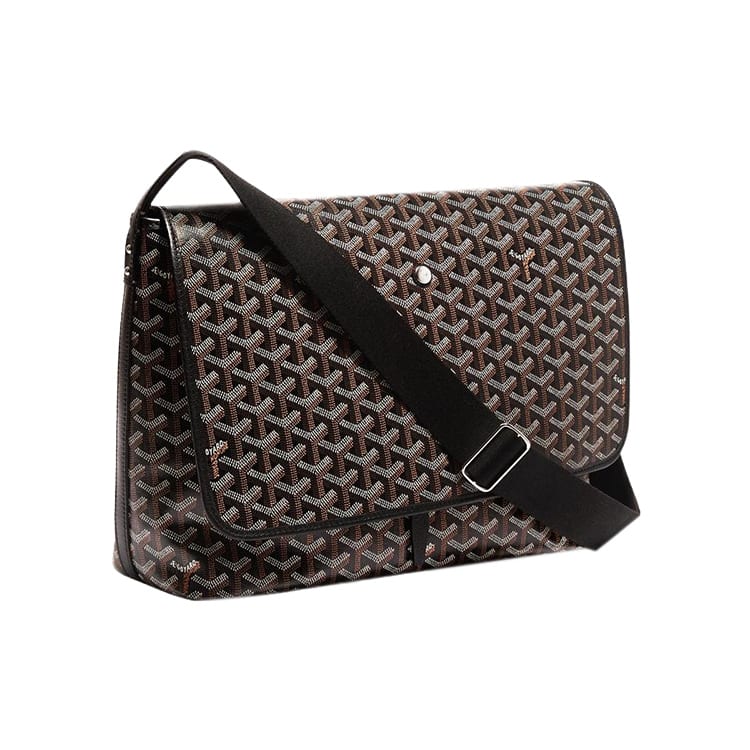 Goyard Канвасная сумка-мессенджер с кожаными вставками CAPETIEN, сумка через плечо, кросс-боди, средняя, унисекс, черная CAPETIMMLTY-01CG01P