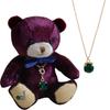 Petit Luu Birthstone Color Crystal Mini Angel Bear Necklace Gift (May)