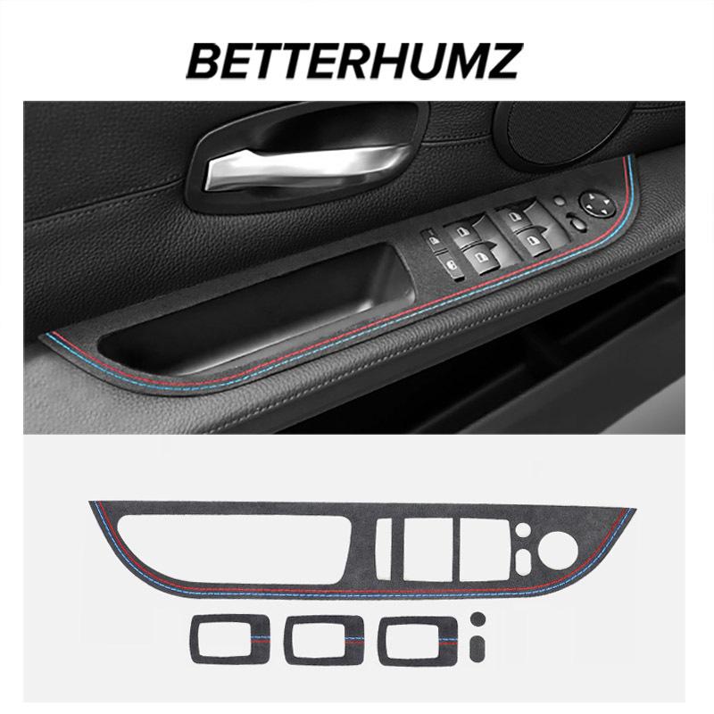 For BMW E60 Series 5 2008-2010 Made of Alcantara Car Interior Window Switch Lifter Panel Trim Performance Sticker Accessories