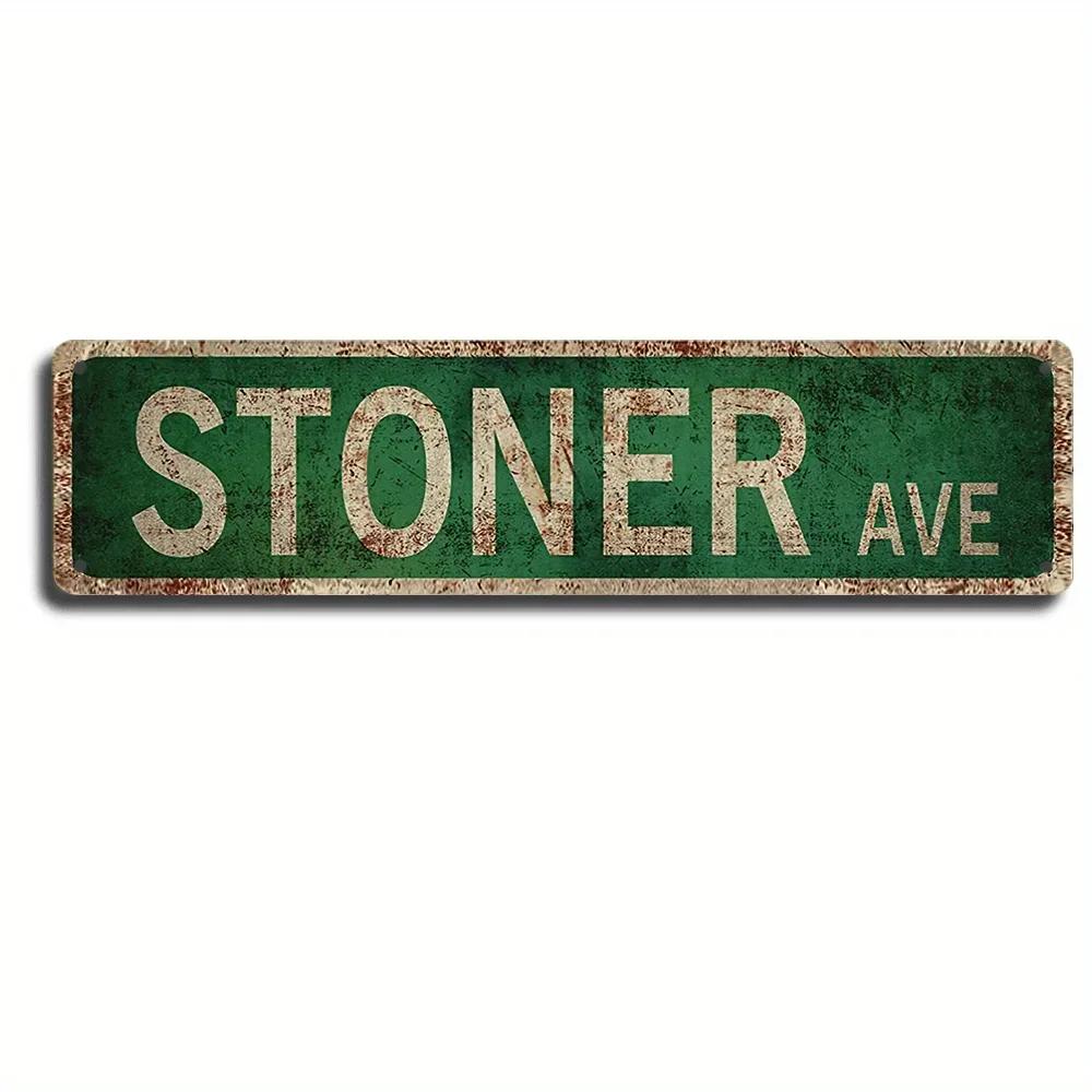 1 шт., винтажный деревенский ретро-уличный знак Stoner Avenue - 4''x16''/10см*40см - отлично подходит для украшения комнаты, дома и стены