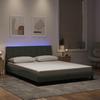 VidaXL Bed Frames with LED Lights, Upholstered Bed with Slat Base, Double Bed, Adult Bed, Modern, Light Grey 3213787