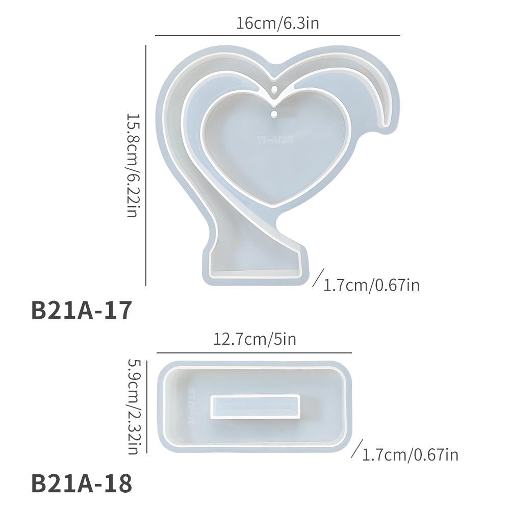 Силиконовая форма в виде сердца ко Дню святого Валентина для фото и DIY-проектов