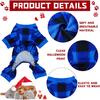 3 Pieces Christmas Dog Pajamas Red Buffalo Plaid Jumpsuit Puppy Pet Pajamas Buffalo Check Cute Apparel for Small Medium Dog Cat Chihuahua Puppy