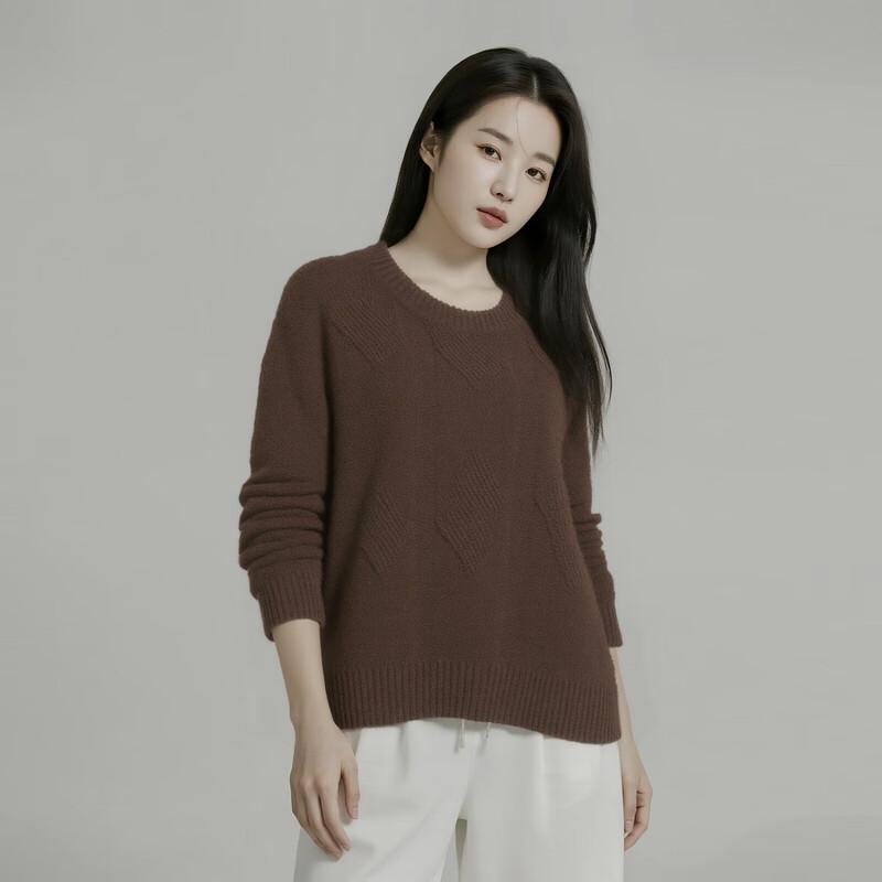 Elva' Island Women's 100% Wool Cable Knit Sweater