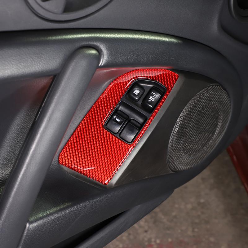 For Mitsubishi Eclipse 2006-2011 Soft Carbon Fiber Car Window Glass Lifting Buttons Frame Trim Stickers Interior