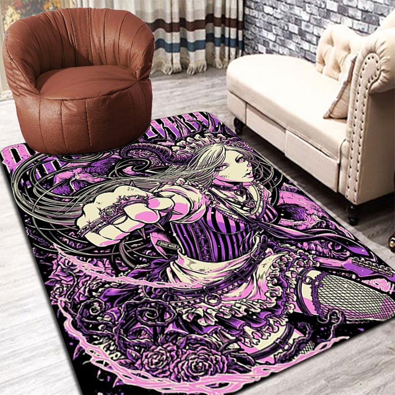 Glamorous anime band maid print Rug Floor Mat for Living Room or Bedroom Soft and Comfortable Carpet a Gift for Birthday and Holiday.