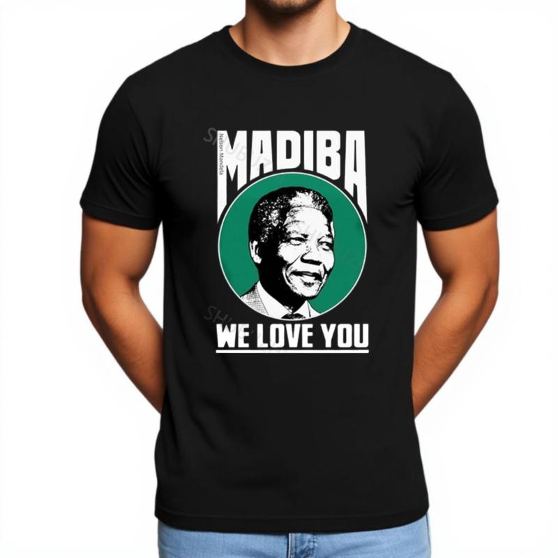 Мужская Хлопковая Футболка Премиум-класса NELSON MANDELA Tribute мужская Футболка Мужская Летние Свободные Топы Для Него Большого Размера Футболка Модная Футболка