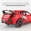 1/32 Honda Civic Type-R Alloy Model, Exquisite Desktop Ornament, The Best Collectible for Car Model Enthusiasts, Halloween Gift