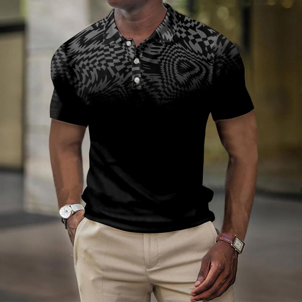 Мужская летняя рубашка для гольфа с принтом Botton, короткий рукав, мужская повседневная модная рубашка