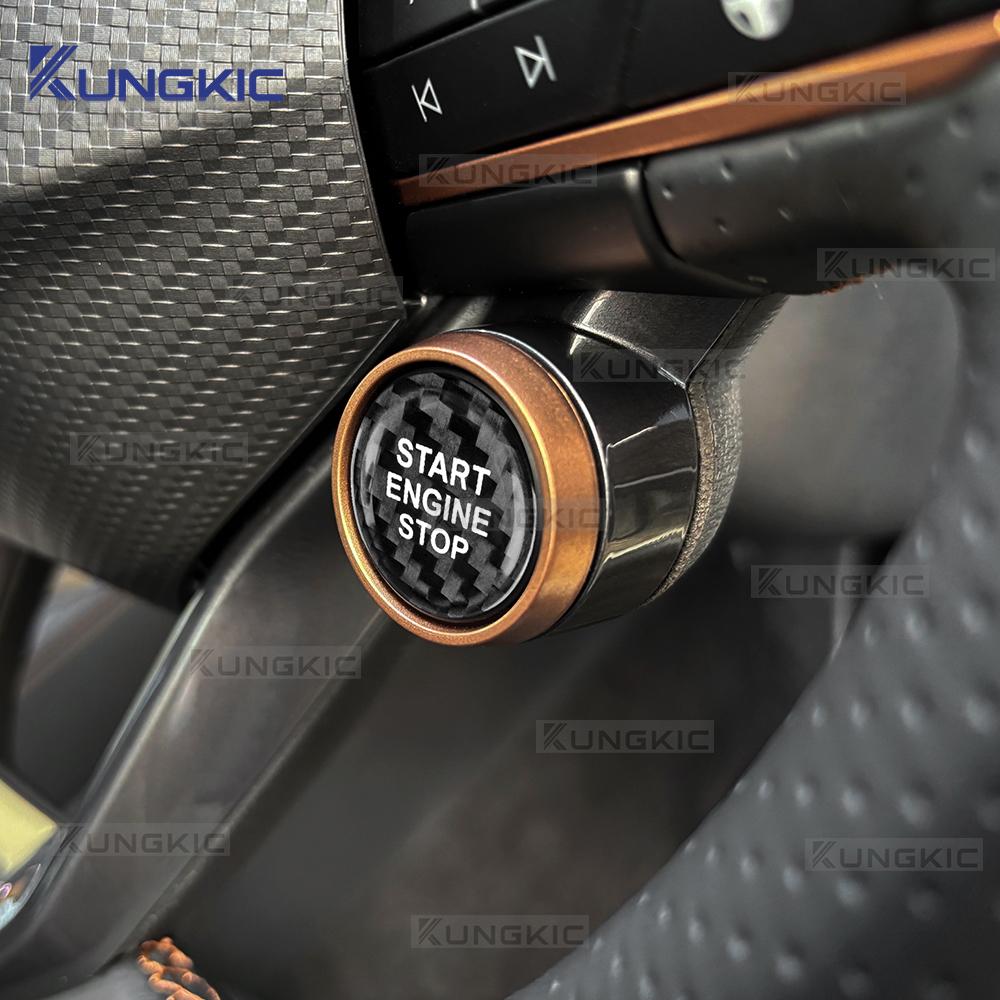 Real Hard Carbon Fiber Engine Start Stop Button Cover for Cupra Formentor, Leon, Seat Leon, Ibiza 2021-2026