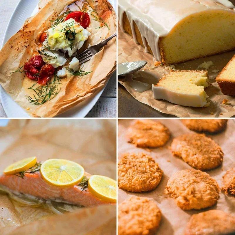 100pcs Parchment Paper Baking Sheets Non-Stick Precut Suitable for Baking Grilling Air Fryer Steaming Cookie Disposable Mats