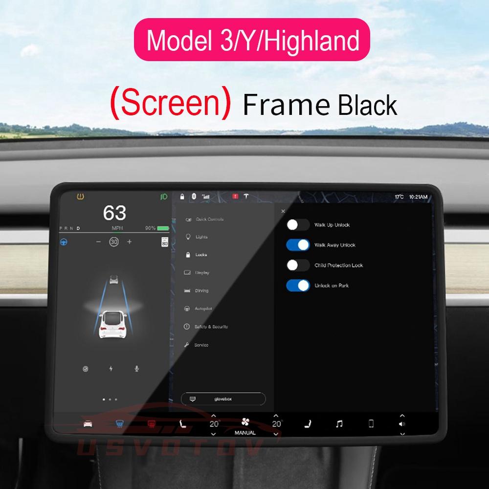 For Tesla Screen Protector Silicone Frame Display Edge Body Cover Central Control Accessories For Tesla Model 3 Y 2024 2025 2022