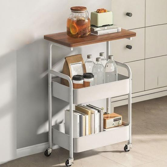 3-ярусная тележка на колесиках, многофункциональная тележка-органайзер для кухни, ванной комнаты, гостиной, офиса, дивана, прикроватная тумбочка, полка для хранения игрушек и закусок