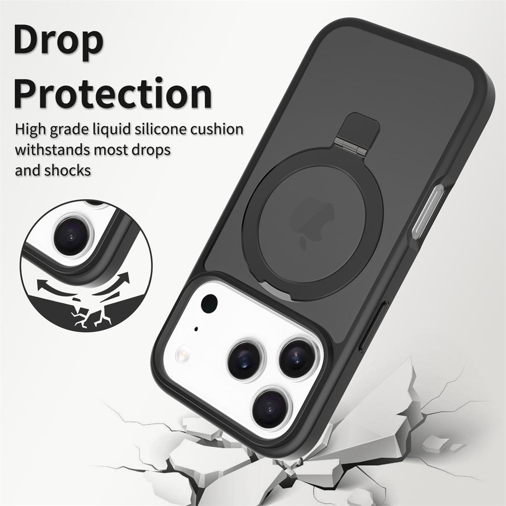 Металлическое кольцо-держатель Магнитное для чехла Magsafe Для IPhone 17Air 16E 15 14 13 12 ProMax Plus Матовое Ударопрочное Покрытие для Беспроводной Зарядки