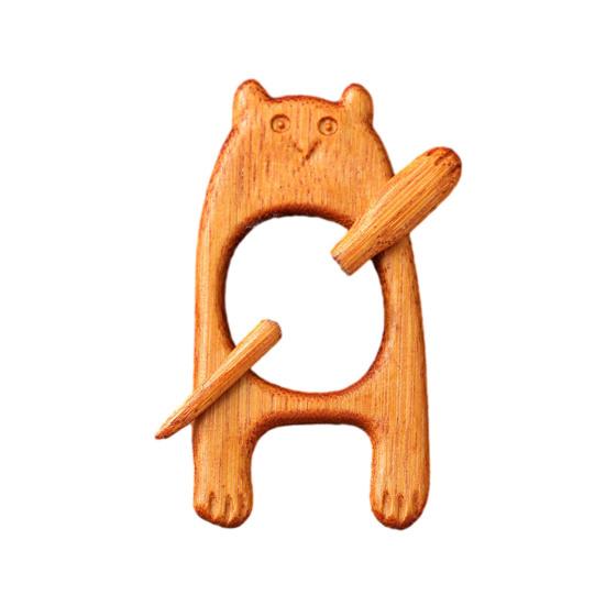 Деревянная брошь в виде животного Милая собака кошка булавка для свитера ручной работы птица кролик медведь черепаха брошь-булавка для свитеров шарфов шалей