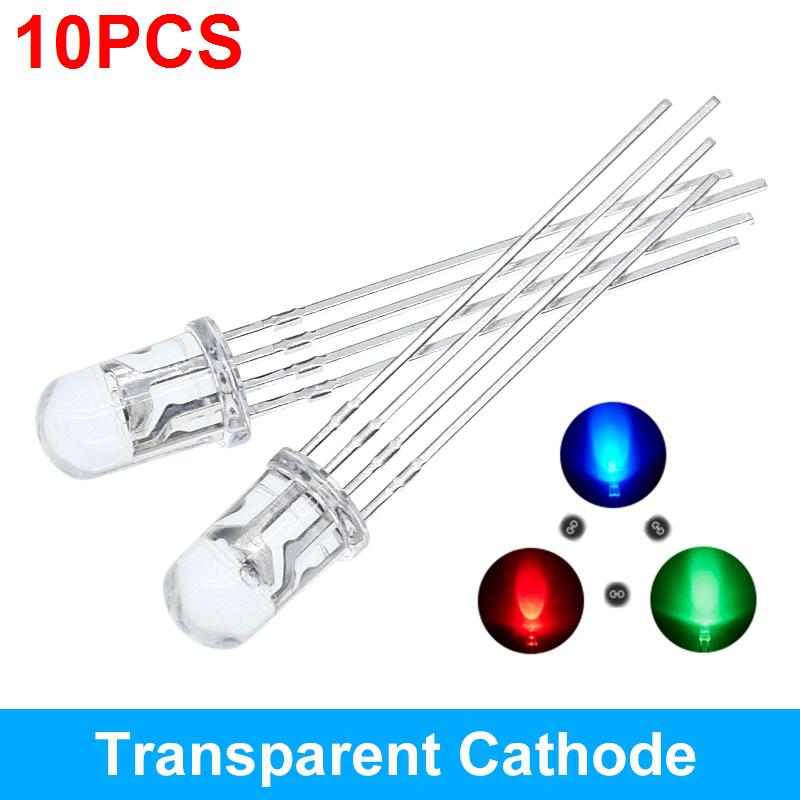 10/20/50pcs Multicolor 4pin 5mm RGB Led Diode Light Lamp Tricolor Round Common Anode LED F5 Light Emitting Diode Red Green Blue