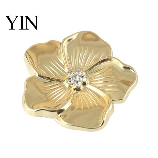 Small Storage Box Knobs Petal Cabinet Knob, Flower Drawer Pulls with Rhinestone Center, Zinc Kitchen Hardware Replacement Alloy Floral Dresser